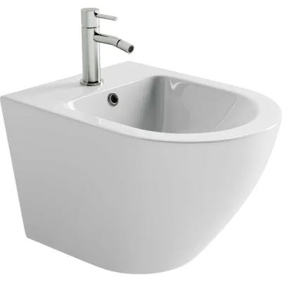 Биде подвесное Ceramicanova Alba с крепежом для скрытого монтажа белый CN11006