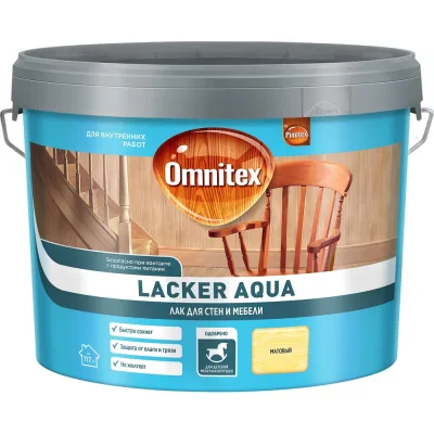 Лак Omnitex by Pinotex Lacker Aqua10, матовый, 9л 50035137