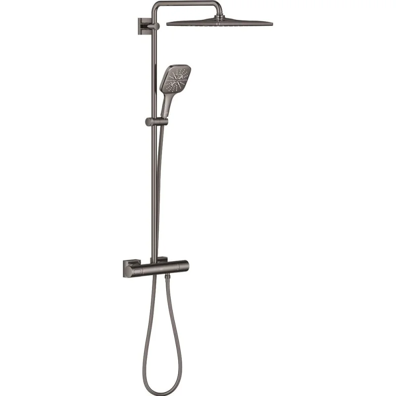 Душевая система с термостатом GROHE Rainshower SmartActive 310, темный графит глянец, 26837A00