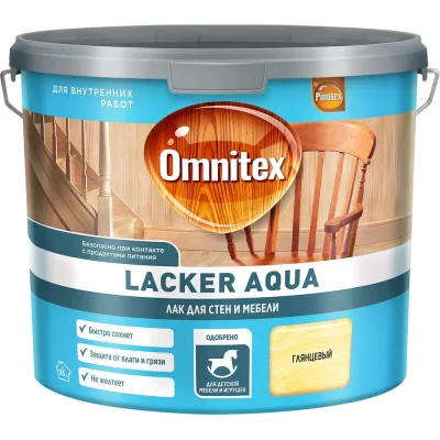 Лак Omnitex by Pinotex Lacker Aqua70, глянцевый, 2.7л 50035156