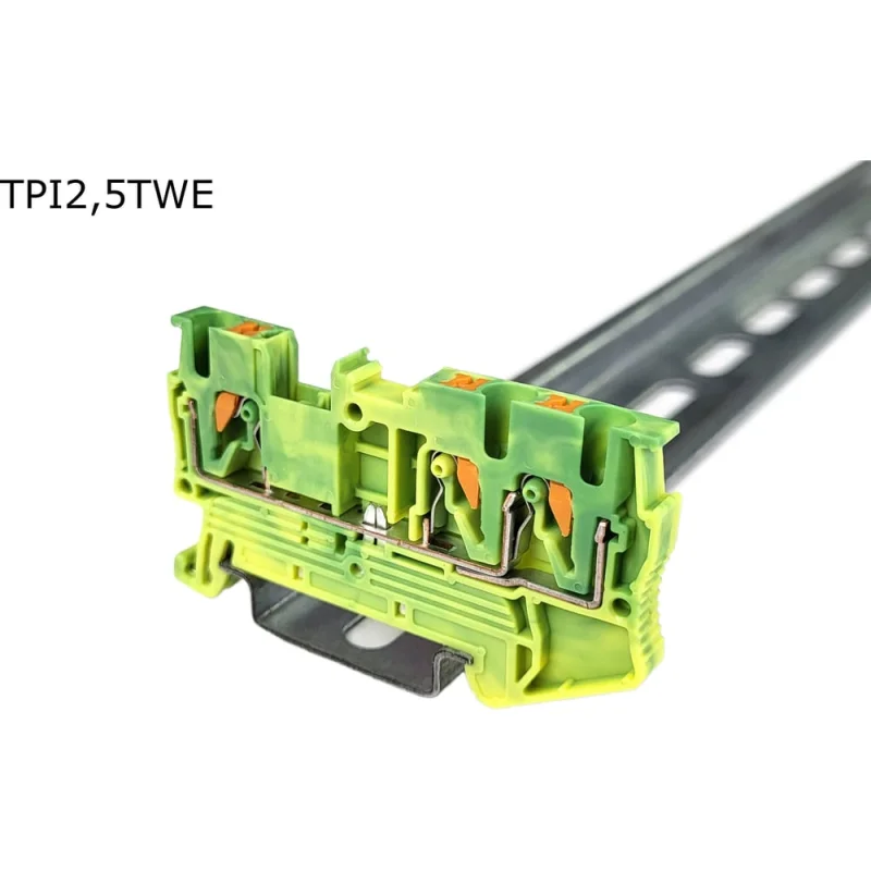 Клемма Провенто push-in проходная 3 контакта 2,5 мм2, заземляющая TPI2,5TWE