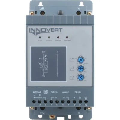 Устройство плавного пуска INNOVERT номинальный ток 12 а, питание управления 24в dc, rs-485 SSD222D21E
