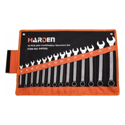 Набор комбинированных ключей HARDEN CRV, 8-24 мм, 14 предметов 540101
