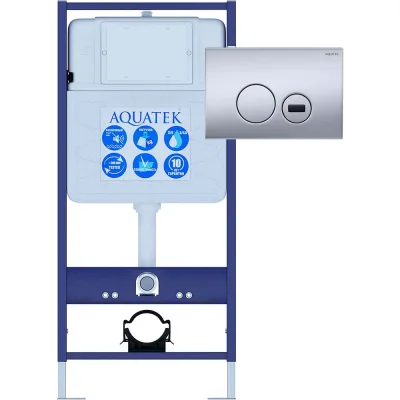 Монтаж рама для подвесного унитаза AQUATEK INSE-0000001.36 Aquatek Sensor SET Standart 50 1130х500х100 + звукоизоляционная прокладка + панель смыва KDIS-0000036 00000147854