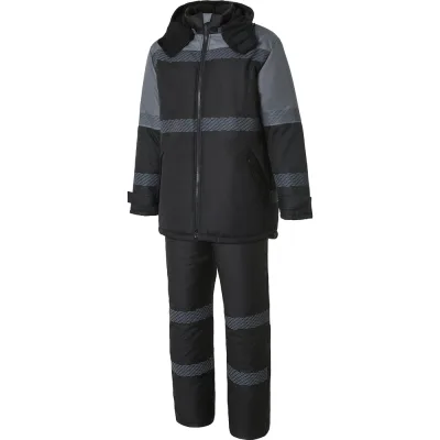 Костюм СОЮЗСПЕЦОДЕЖДА ГРЕЙБЛЭК (GREYBLACK) cо световозвращающими полосами утепленный черный/т.серый, 56-58/182-188 2000000305974