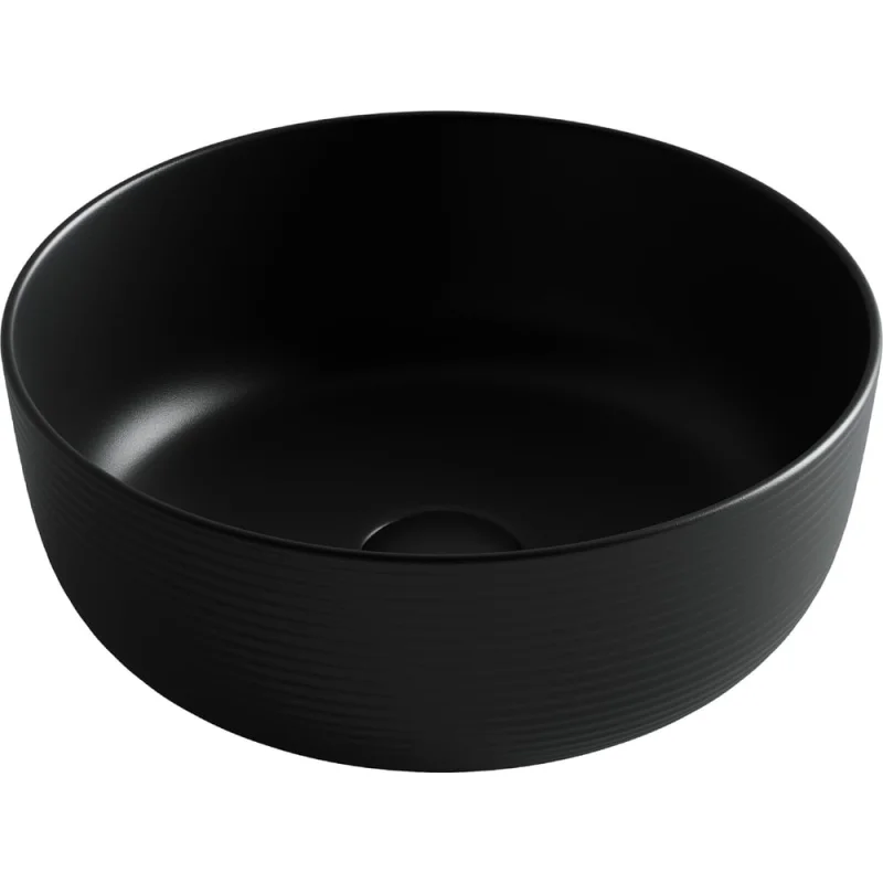 Раковина накладная круглая Ceramicanova 356x356x135, цвет черный матовый CN6073MB