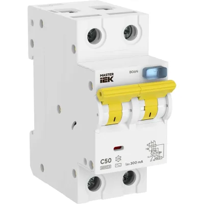 АВДТ IEK MASTER B06N 1P+NP C50 300мА тип AC MI-B06N-1N-C50C300