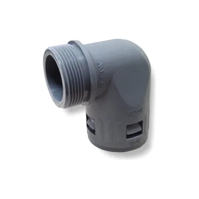 Муфта для гофрированных труб WEYER WQW-M32G/AD28.5 - коннектор угловой, нар. M32x1.5 WE1701000