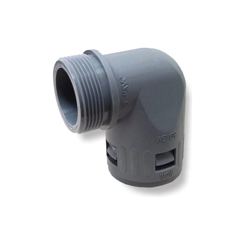 Муфта для гофрированных труб WEYER WQW-M32G/AD28.5 - коннектор угловой, нар. M32x1.5 WE1701000