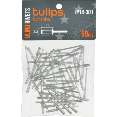 Вытяжные заклепки Tulips tools 3.2х11 мм, 50 шт IP14-301