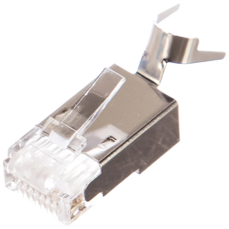 Коннектор RJ-45 TWT FTP 8P8C категория 6А, экранированный, универсальный, со вставкой 100 шт PL45/S-8P8C-6A