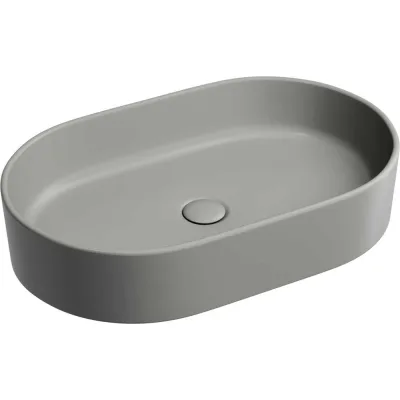 Умывальник-чаша накладная Ceramicanova Element овальная, цвет антрацит матовый, 608х385х122 мм CN6048MH