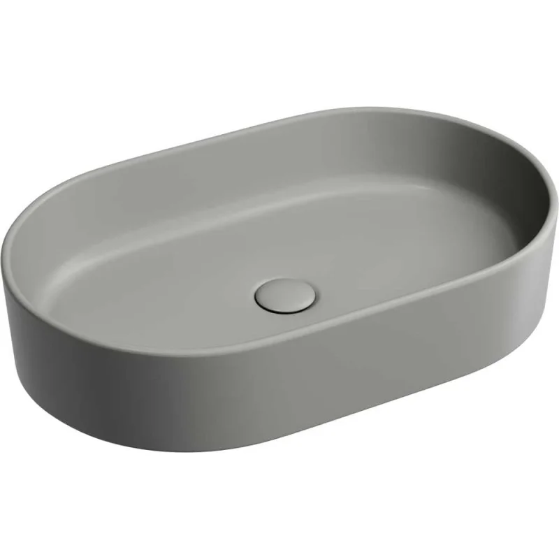 Умывальник-чаша накладная Ceramicanova Element овальная, цвет антрацит матовый, 608х385х122 мм CN6048MH