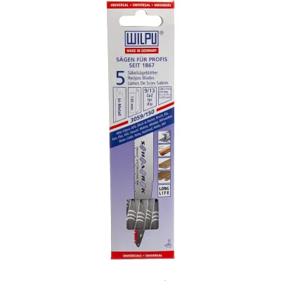 Полотно по металлу 3059/150 Bi-metall (5 шт; 150х19х0.9 мм; 130 мм; 9/13 TPI) WILPU 1496000005