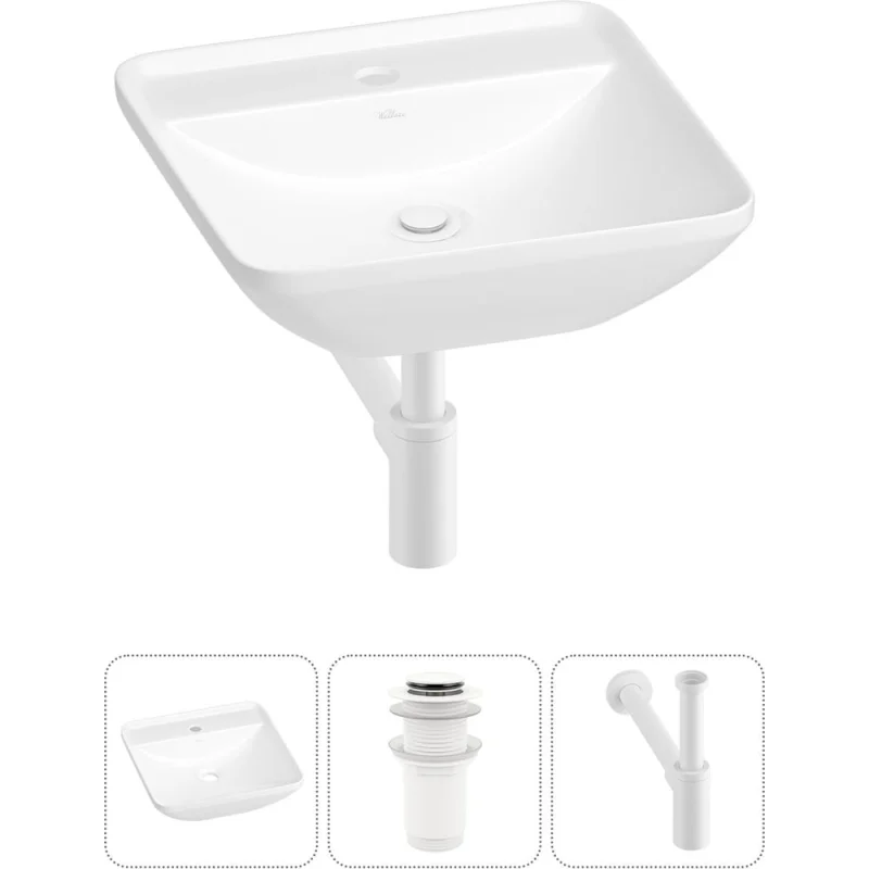 Набор Wellsee 3 в 1 Cute Twin S накладная раковина 43x43 см 20213361R