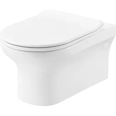 Подвесной безободковый унитаз Creo Ceramique ARCHI с тонкой крышкой микролифт AR1100R+RE1001T/AR1001T