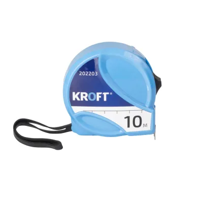Рулетка Kroft с фиксатором 10 м x 25 мм