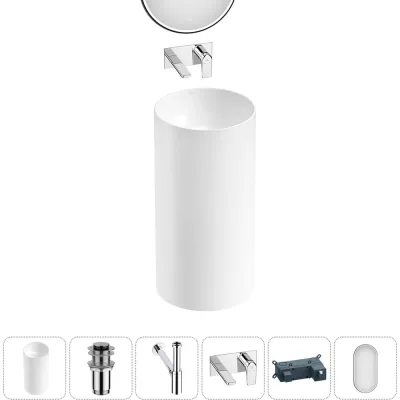 Набор Wellsee 5 в 1 Callipy Art напольная раковина 42x42x84 см 20218773R