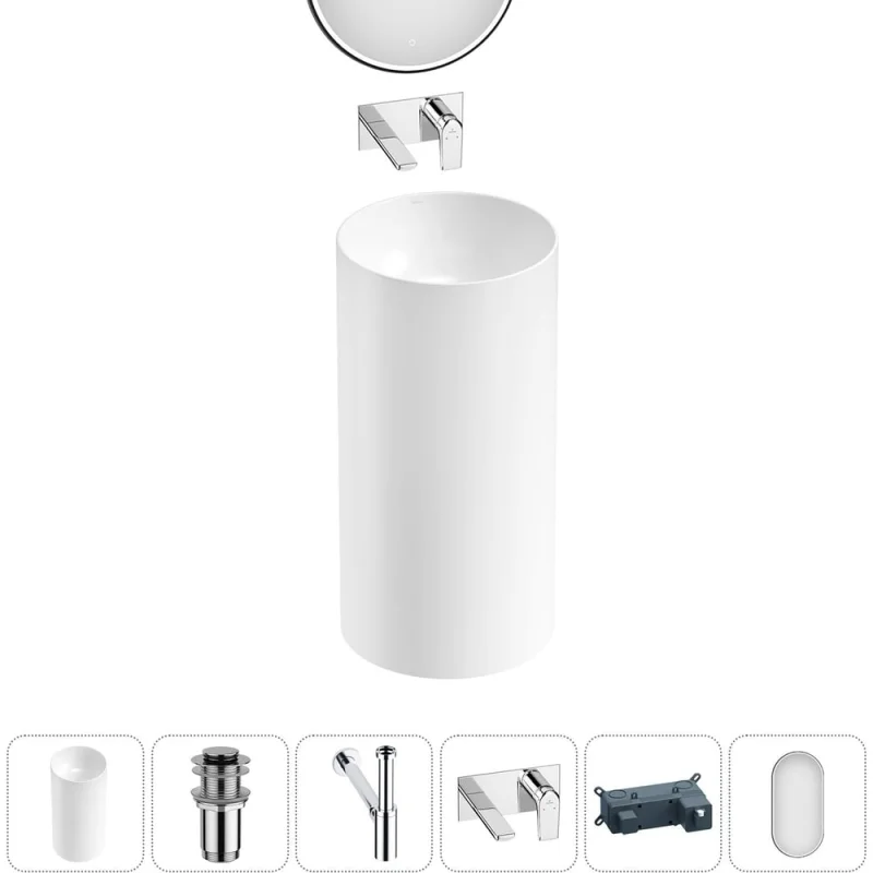 Набор Wellsee 5 в 1 Callipy Art напольная раковина 42x42x84 см 20218773R