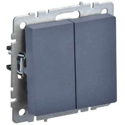 Выключатель IEK Brite двухклавишный встраиваемый маренго (BR-V20-0-10-K35)
