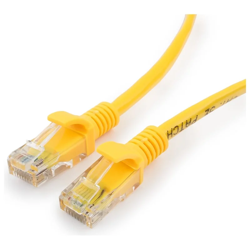 Многожильный медный патч-корд Cablexpert UTP кат.5e, 10м, литой, жёлтый PP10-10M/Y