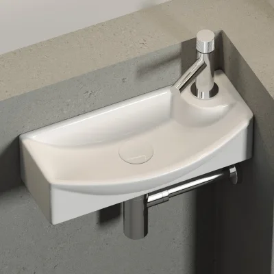 Подвесной умывальник Ceramicanova Element прямоугольный, с крепежом 455x220x130 мм CN6038L