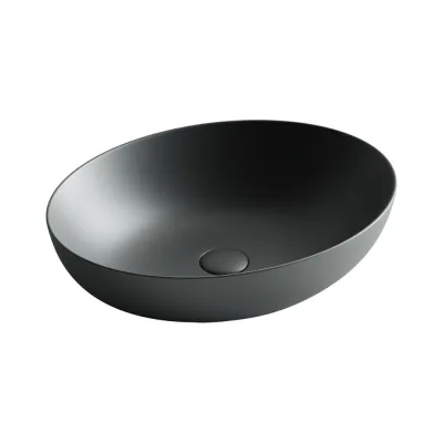 Умывальник Ceramicanova Element чаша накладная, овальный, темный антрацит матовый, 520х395х130 мм CN6017MDH