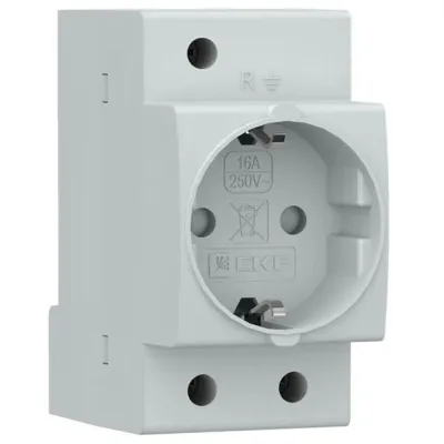 Розетка щитовая модульная EKF PROxima 230 В 16 А 2P+PE (RDE4716)