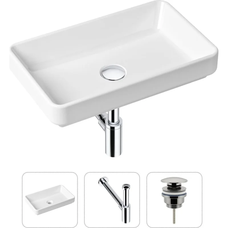 Накладная раковина для ванной Lavinia Boho Bathroom Sink Slim в комплекте 3 в 1 21520114