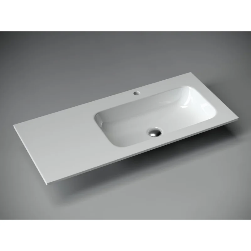 Накладной прямоугольный умывальник Ceramicanova Element 1010х457х137 мм, чаша справа CN7015