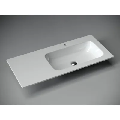 Накладной прямоугольный умывальник Ceramicanova Element 1010х457х137 мм, чаша справа CN7015