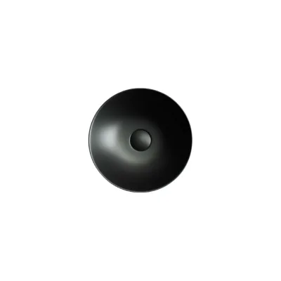 Умывальник чаша Ceramicanova Element накладная круглая, цвет чёрный матовый 355х355х125 мм CN6007