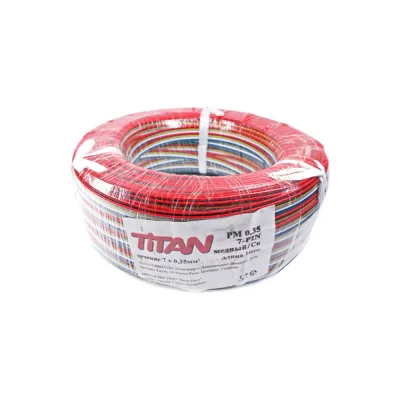 Провод PM Terminator 0,35 7-Pin 100м Titan, плоский ленточный провод 7 жил, медный Titan 0020566