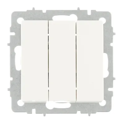Выключатель IEK Brite трехклавишный встраиваемый белый (BR-V30-0-10-K01)