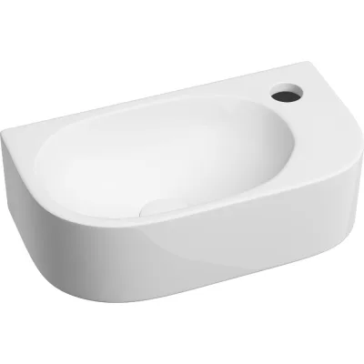Умывальник подвесной прямоугольный Ceramicanova Element чаша слева, отверстие под смеситель справа, 409х224х110мм CN6066L