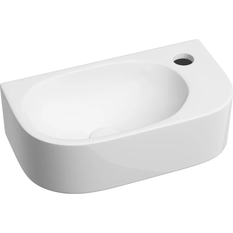 Умывальник подвесной прямоугольный Ceramicanova Element чаша слева, отверстие под смеситель справа, 409х224х110мм CN6066L