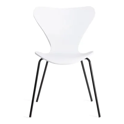 Стул Tetchair 5 шт Jacobsen mod DC 102-1 пластик/металл, 45x54.5x80 см, White белый, Black черный 21265