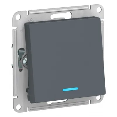 Переключатель Systeme Electric AtlasDesign одноклавишный встраиваемый грифель с подсветкой (ATN000763)
