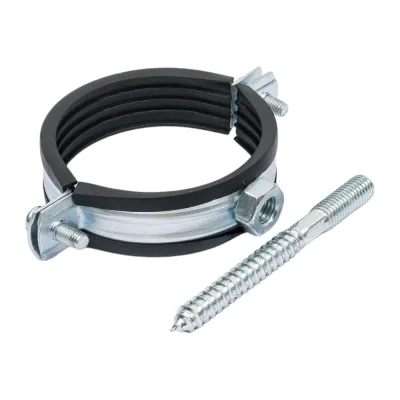 Оцинкованный хомут с резиновым уплотнителем MasterProf 2.1/2", M10, с шурупом и дюбелем ИС.140023