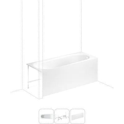 Акриловая ванна 150х70 с каркасом и экраном Lavinia Boho Biore в наборе 3 в 1 S2-35010050