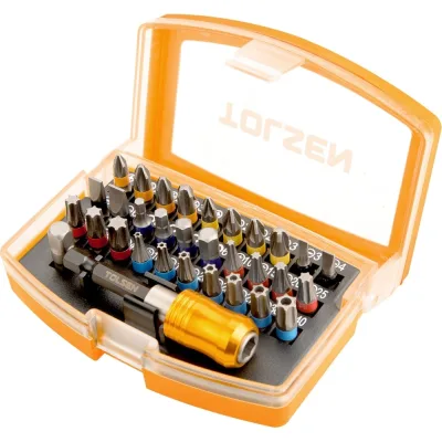 Набор вставок бит 1/4", PH, PZ, Hex, Torx, Slotted, TorxTR 32 предмета TOLSEN 20370