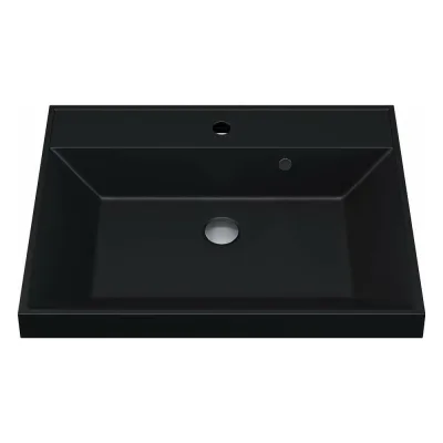 Кварцевая раковина для ванной комнаты Uperwood Classic Quartz 60 см, черная матовая, уголь 291030002