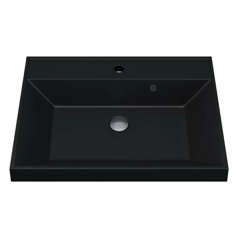 Кварцевая раковина для ванной комнаты Uperwood Classic Quartz 60 см, черная матовая, уголь 291030002