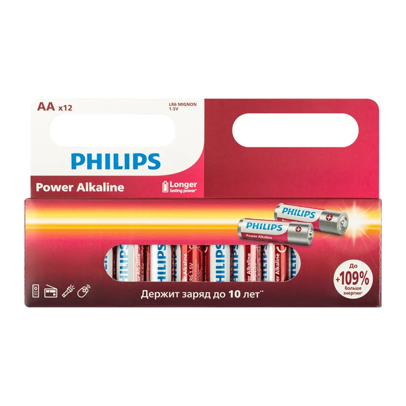 Батарейка Philips Power пальчиковая АА 1,5 В (12 шт.) (Б0064661)