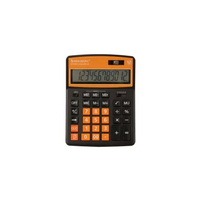 ΠΠ°ΡΡΠΎΠ»ΡΠ½ΡΠΉ ΠΊΠ°Π»ΡΠΊΡΠ»ΡΡΠΎΡ BRAUBERG EXTRA COLOR-12-BKRG 206x155 ΠΌΠΌ, 12 ΡΠ°Π·ΡΡΠ΄ΠΎΠ², ΡΠ΅ΡΠ½ΠΎ-ΠΎΡΠ°Π½ΠΆΠ΅Π²ΡΠΉ 250478