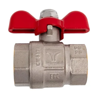 Кран шаровой полнопроходной PRO AQUA ручка бабочка, В-В 1 FWB63-f25-f25xb