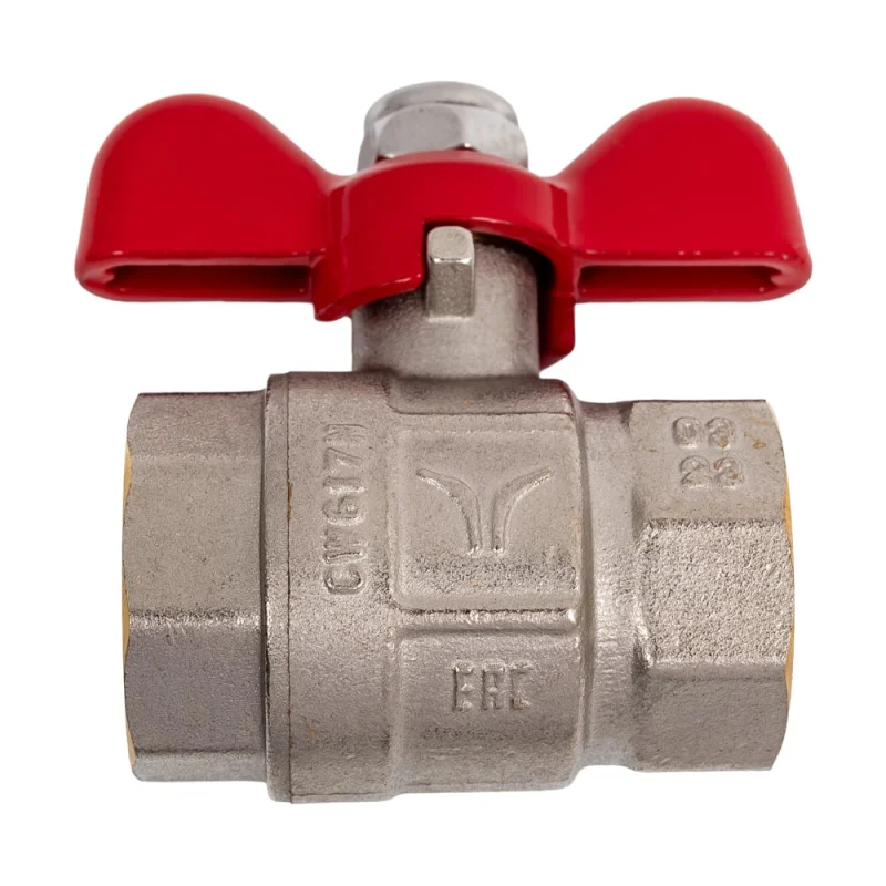 Кран шаровой полнопроходной PRO AQUA ручка бабочка, В-В 1 FWB63-f25-f25xb