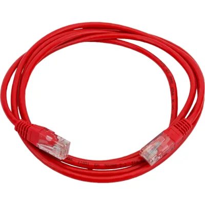 Патч-корд TWT RJ45-RJ45, 4 пары, UTP, категория 5е, 2 м, красный, 45-45-2.0-RD