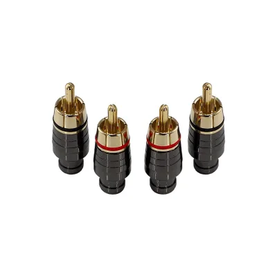 RCA - коннектор для кабеля AURA до 4 мм, 2 красных + 2 черных, блистер RCA-P403