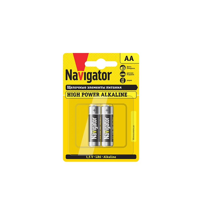 Батарейка Navigator АА пальчиковая LR6 1,5 В (2 шт.)